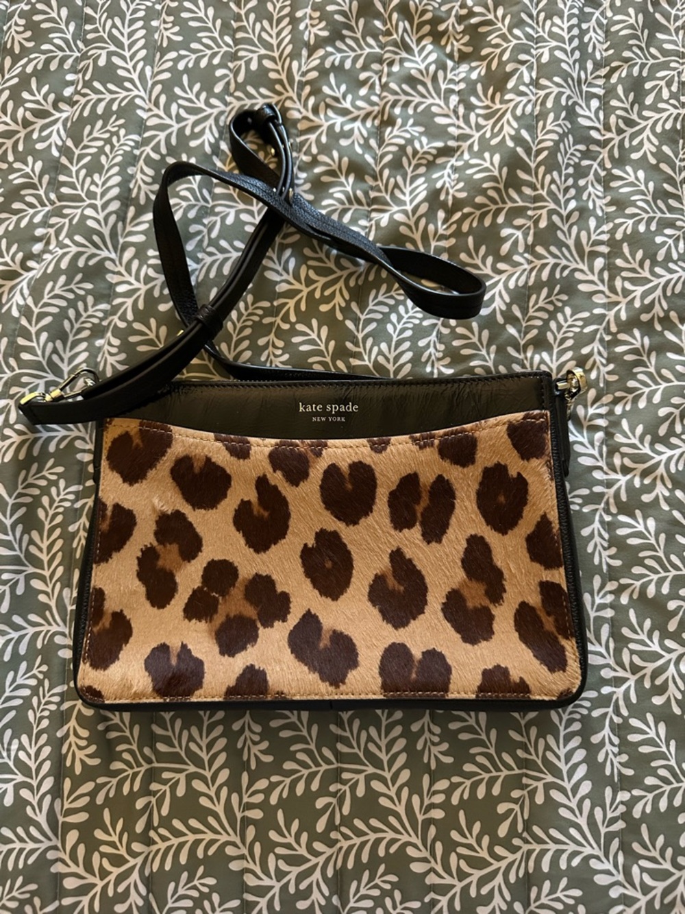 kate spade Leopard-Print Crossbody in Brown and Black